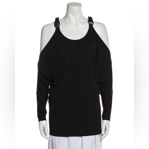 Micheal Kors scroll neck long sleeve naked shoulder top